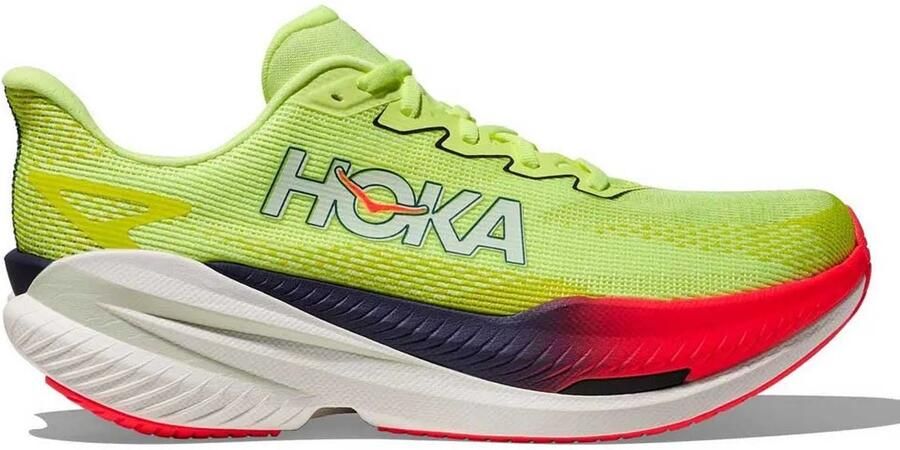 HOKA Loopschoen 'MACH X 3' neongeel zalm roze zwart wit