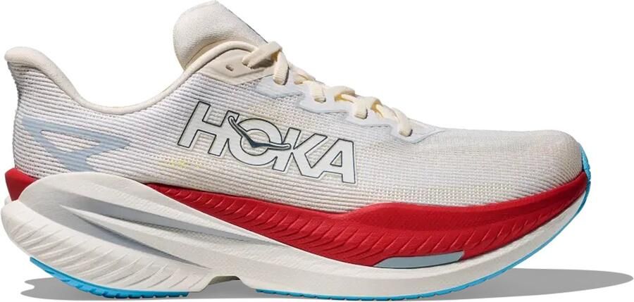 HOKA Loopschoen 'MACH X 3' pastelblauw basaltgrijs rood offwhite