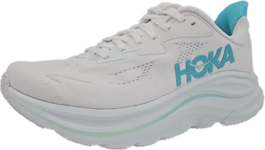 Hoka ONE Clifton 10 Hardloopschoen Dames White Cielo Blue - Foto 2