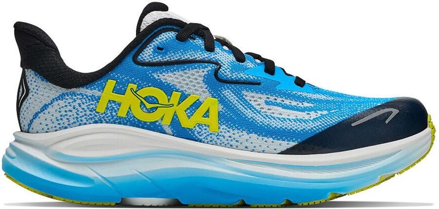 Hoka One Clifton 10 Big Kids Hardloopschoenen grijs zwart