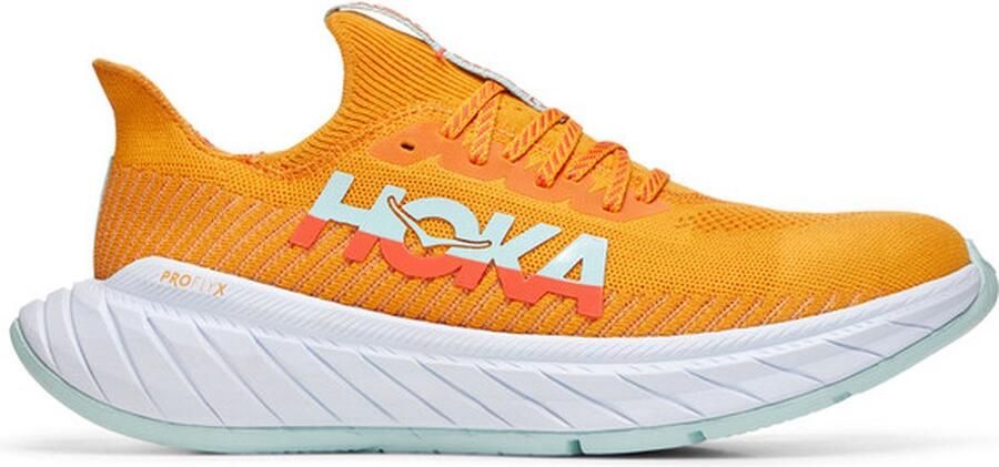 Hoka One Carbon X 3 Heren Sportschoenen Hardlopen Weg geel wit
