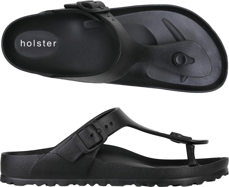 Holster Coastal Vegan Slides Podologisch Goedgekeurd Slipper ZWART