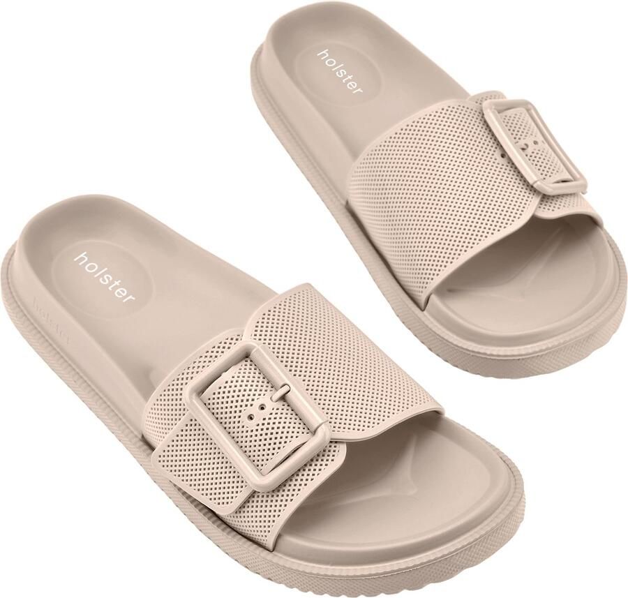 Holster Laze Slippers Vegan Comfort Podologisch Goedgekeurd Waterbestendig -Beige