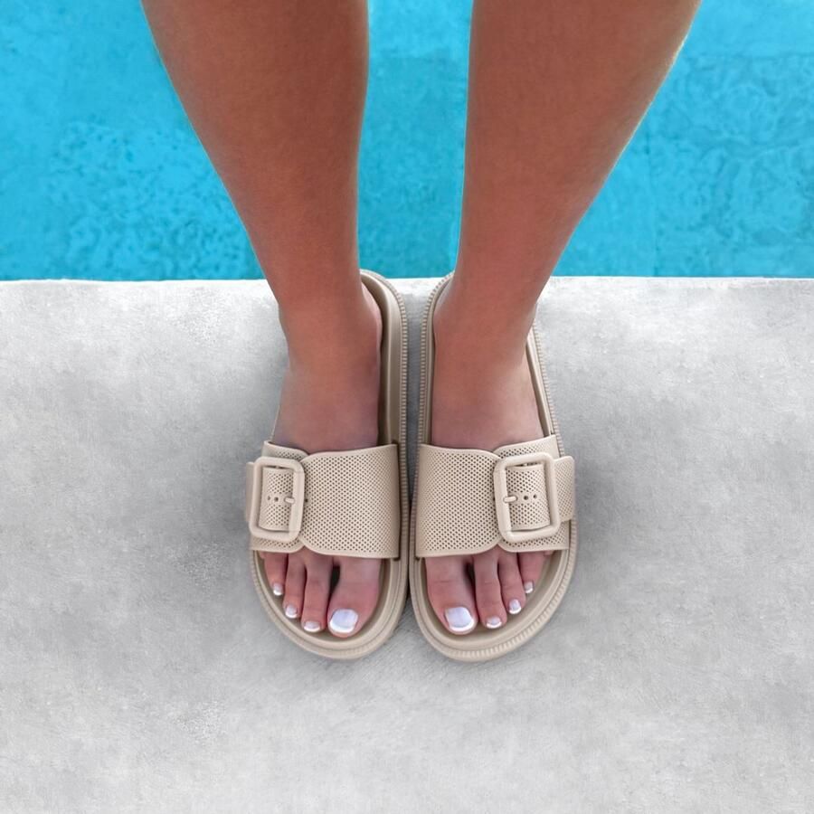Holster Laze Slippers Vegan Comfort Podologisch Goedgekeurd Waterbestendig -Beige