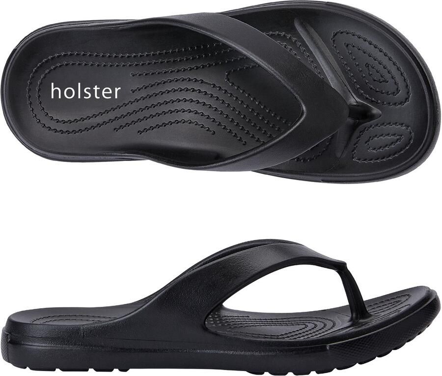 Holster Offshore Unisex Teenslippers Vegan EVA Schuim Slippers Podologisch Goedgekeurd Zwart - Foto 2