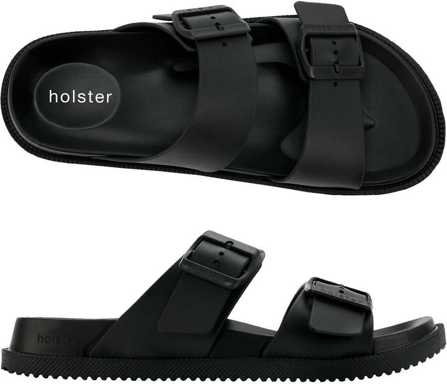 Holster Soleseeker Vegan Slipper Podologisch Goedgekeurd Voetbed Lichtgewicht Waterproof Zwart