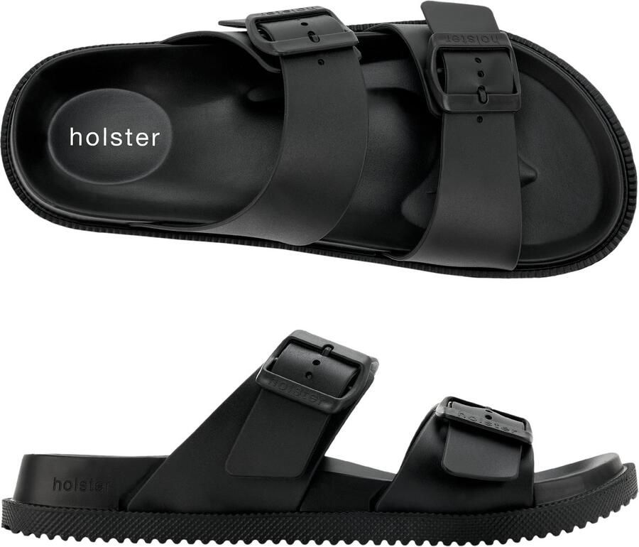 Holster Soleseeker Vegan Slipper Podologisch Goedgekeurd Voetbed Lichtgewicht Waterproof Zwart