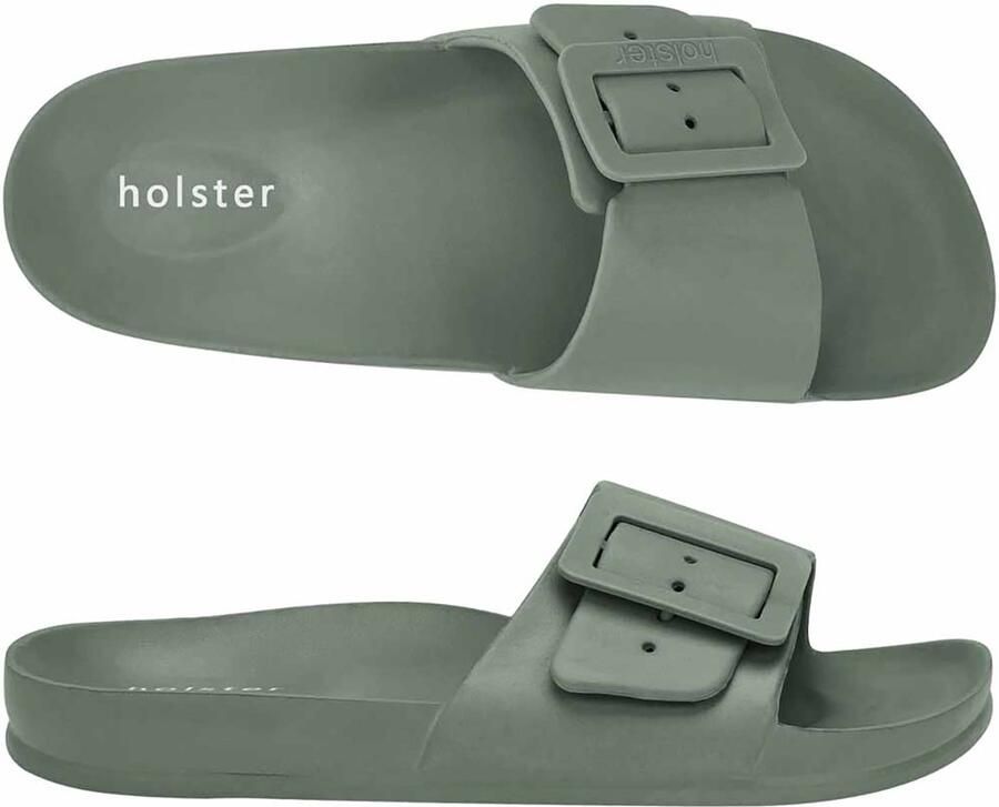 Holster Solace Vegan Slides Podologisch Goedgekeurd Comfort Verstelbare Gespen Groen