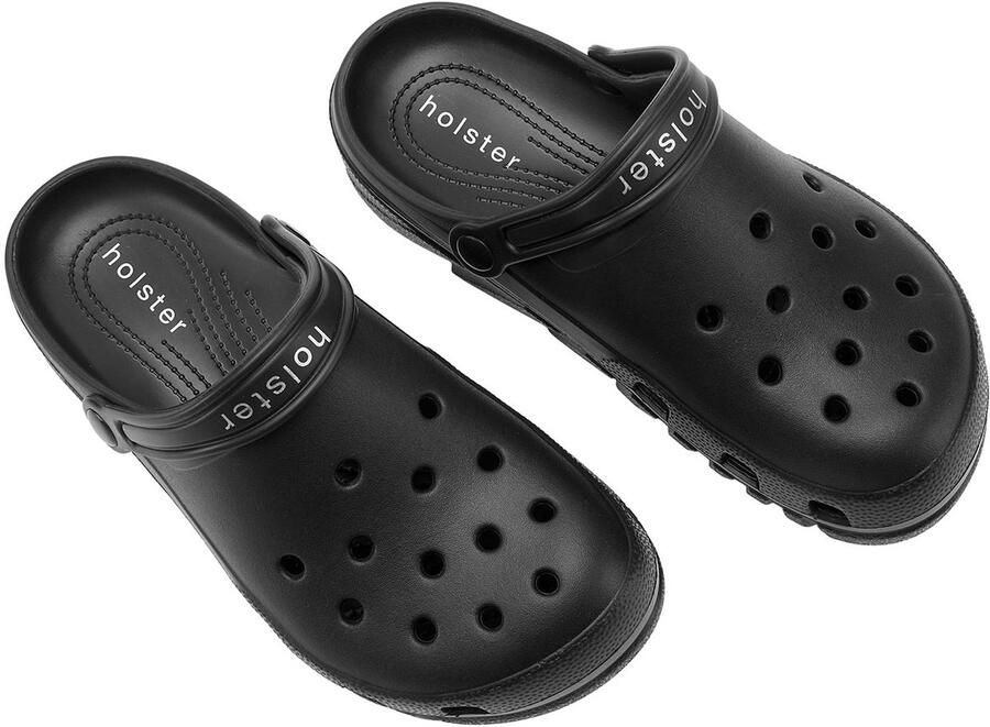 Holster Sundrifter Vegan Clogs Podologisch Voetbed Waterproof Zwart