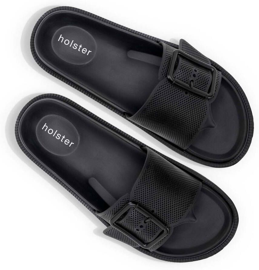 Holster Laze Slippers Vegan Comfort Podologisch Goedgekeurd Waterbestendig -Zwart