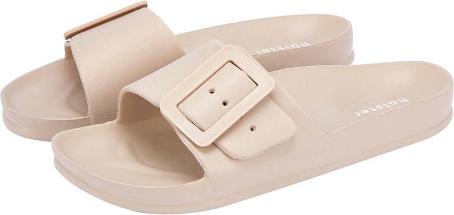 Holster Solace Vegan Slides Podologisch Goedgekeurd Comfort Verstelbare Gespen Zandkleurig