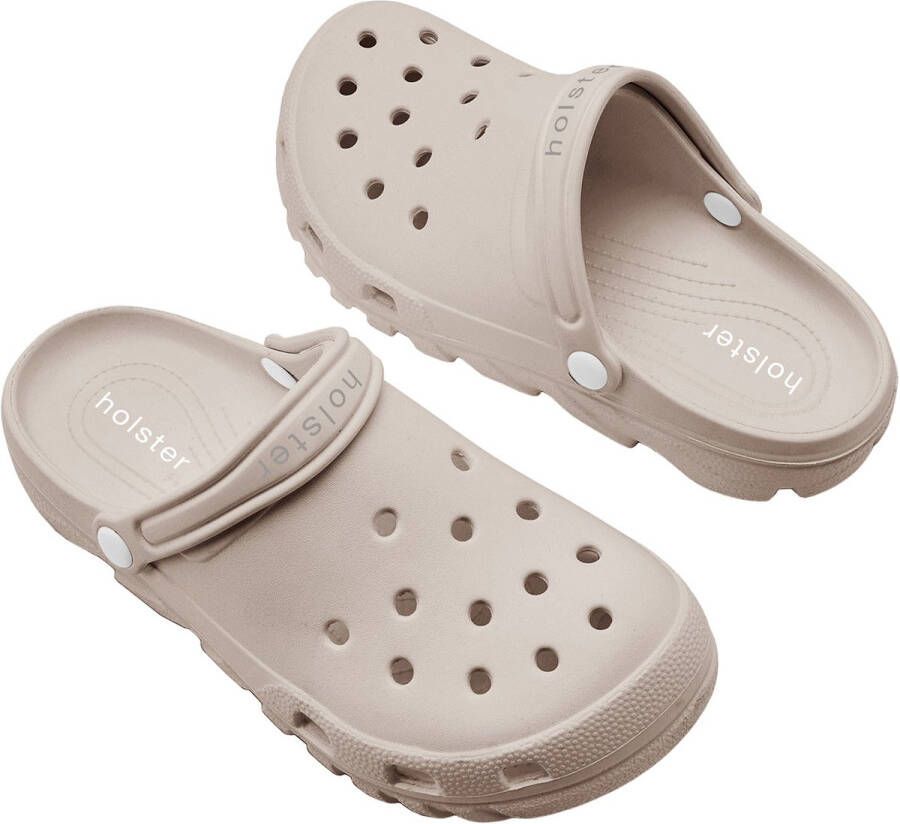 holster Sundrifter Vegan Clogs Podologisch Voetbed Waterproof Zandkleurig