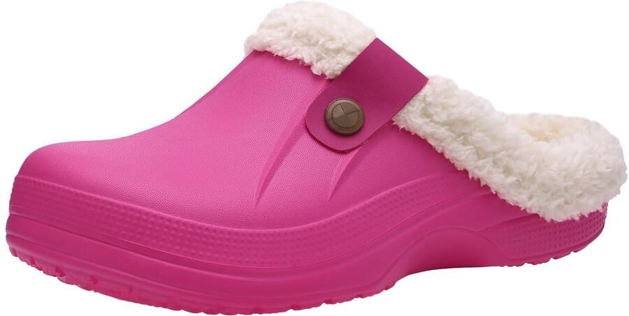 Homaxy Classic Fur Lined Clogs Tuinklompen Voor Volwassenen Klompen Met Bontvoering Fake Fur Tuinschoenen Rozerood 3940 Geschikt voor een voetlengte van