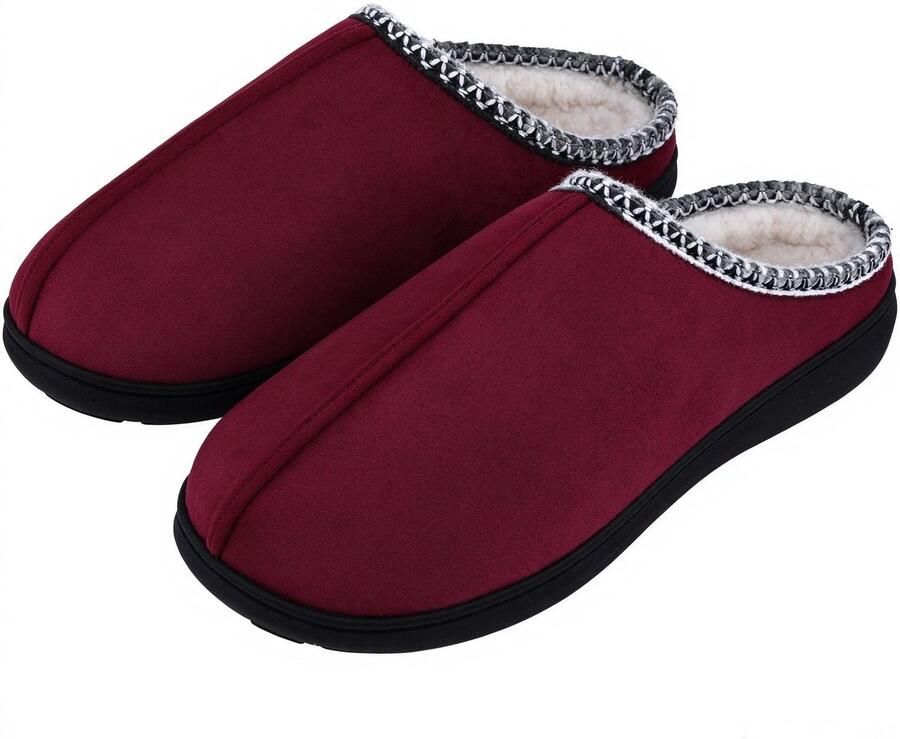 Homaxy Dames Pantoffels Open Sloffen Warme pantoffels Antislip zool Rood 46-47 Geschikt voor voetlengte van