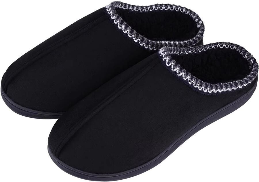 Homaxy Dames Pantoffels Open Sloffen Warme pantoffels Antislip zool Zwart 42-43 Geschikt voor voetlengte van
