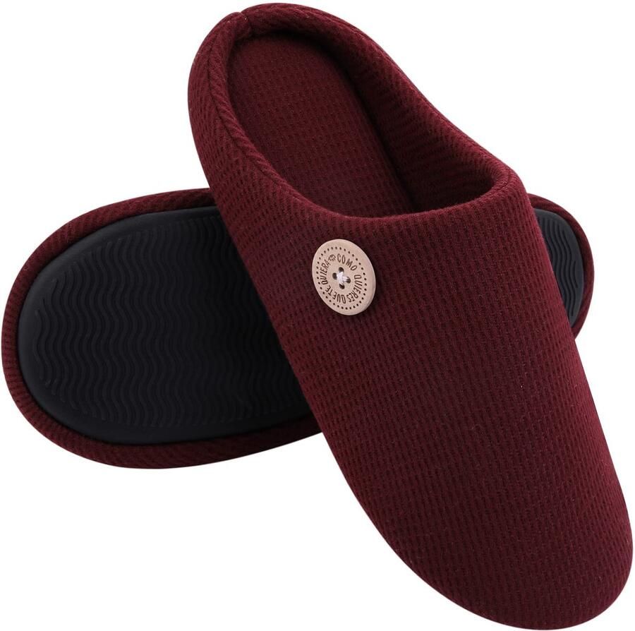 Homaxy Dames Pantoffels Open Sloffen Zachte Winterpantoffels Anti-slip Bordeauxrood 4445 Geschikt voor een voetlengte van
