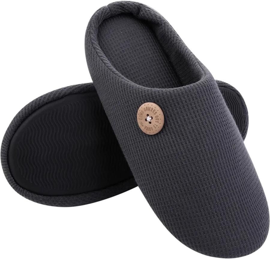 Homaxy Dames Pantoffels Open Sloffen Zachte Winterpantoffels Anti-slip Donkergrijs 4243 Geschikt voor een voetlengte van