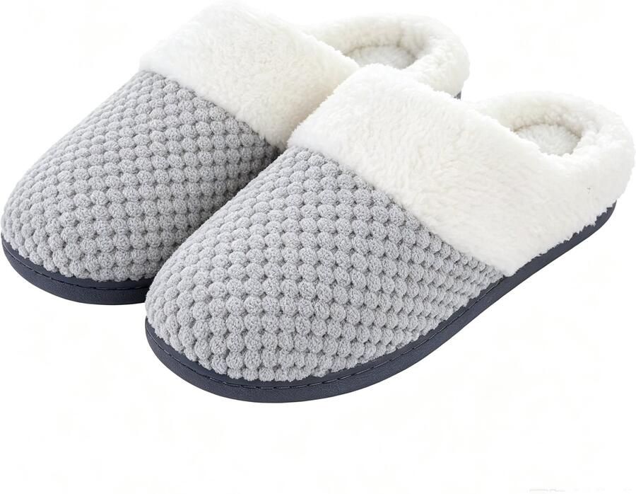 Homaxy Dames Pantoffels Open Sloffen Zachte Winterpantoffels Anti-slip Grijs 4243 Geschikt voor een voetlengte van