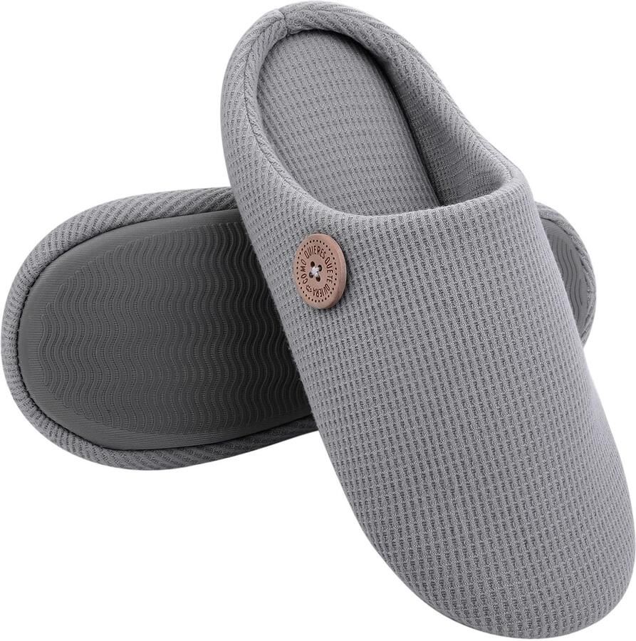 Homaxy Dames Pantoffels Open Sloffen Zachte Winterpantoffels Anti-slip Lichtgrijs 3637 Geschikt voor een voetlengte van