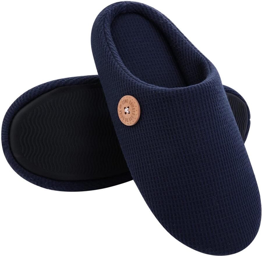 Homaxy Dames Pantoffels Open Sloffen Zachte Winterpantoffels Anti-slip Marineblauw 4647 Geschikt voor een voetlengte van