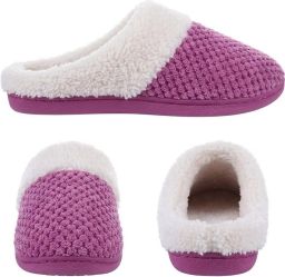 Homaxy Dames Pantoffels Open Sloffen Zachte Winterpantoffels Anti-slip Paars 4243 Geschikt voor een voetlengte van