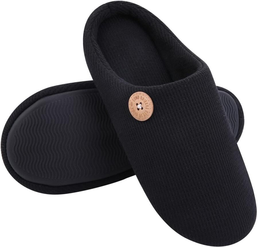 Homaxy Dames Pantoffels Open Sloffen Zachte Winterpantoffels Anti-slip Zwart 3839 Geschikt voor een voetlengte van