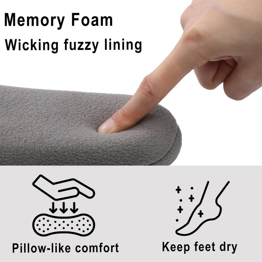 Homaxy Dames Pantoffels Sloffen Warme pantoffels Comfeet Anti-slip -Grijs 37 Geschikt voor een voetlengte van
