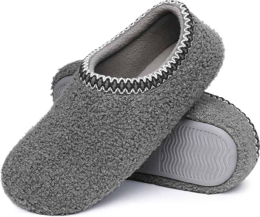 Homaxy Dames Pantoffels Sloffen Warme pantoffels Comfeet Anti-slip -Grijs 40 Geschikt voor een voetlengte van