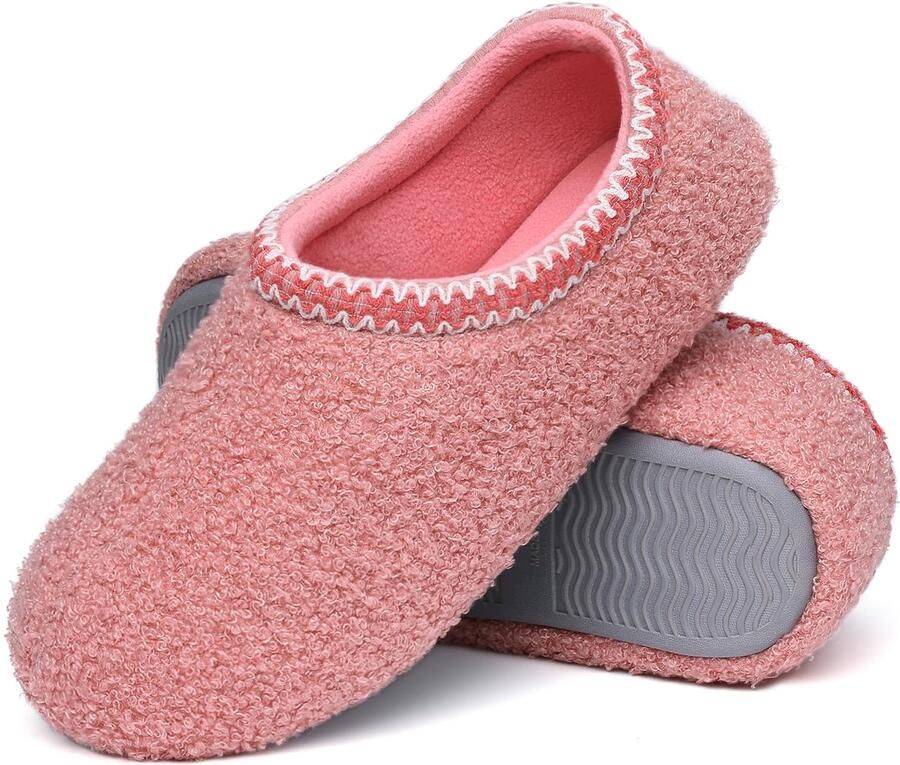 Homaxy Dames Pantoffels Sloffen Warme pantoffels Comfeet Anti-slip -Roze 38 Geschikt voor een voetlengte van