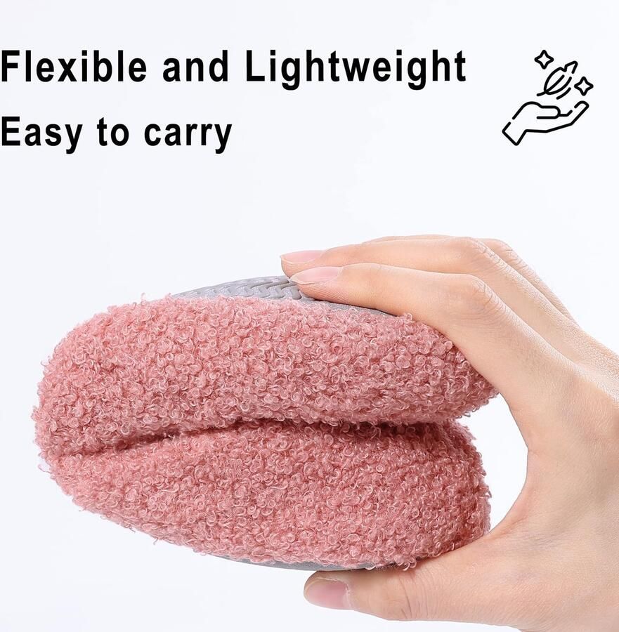 Homaxy Dames Pantoffels Sloffen Warme pantoffels Comfeet Anti-slip -Roze 39 Geschikt voor een voetlengte van