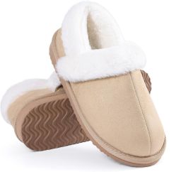 Homaxy Dames Pantoffels Suède Pantoffels Huisschoenen dames Pluche Gevoerd Anti-slip -Abrikoos 36 Geschikt voor voetlengte van