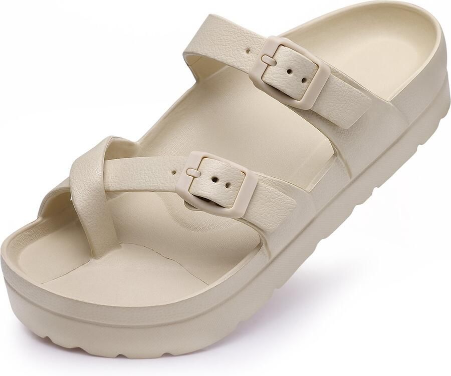 Homaxy Dames Sandalen Dames Slippers Ergonomische Slipper Orthopedische Slipper Kaki 41 Geschikt voor een voetlengte van