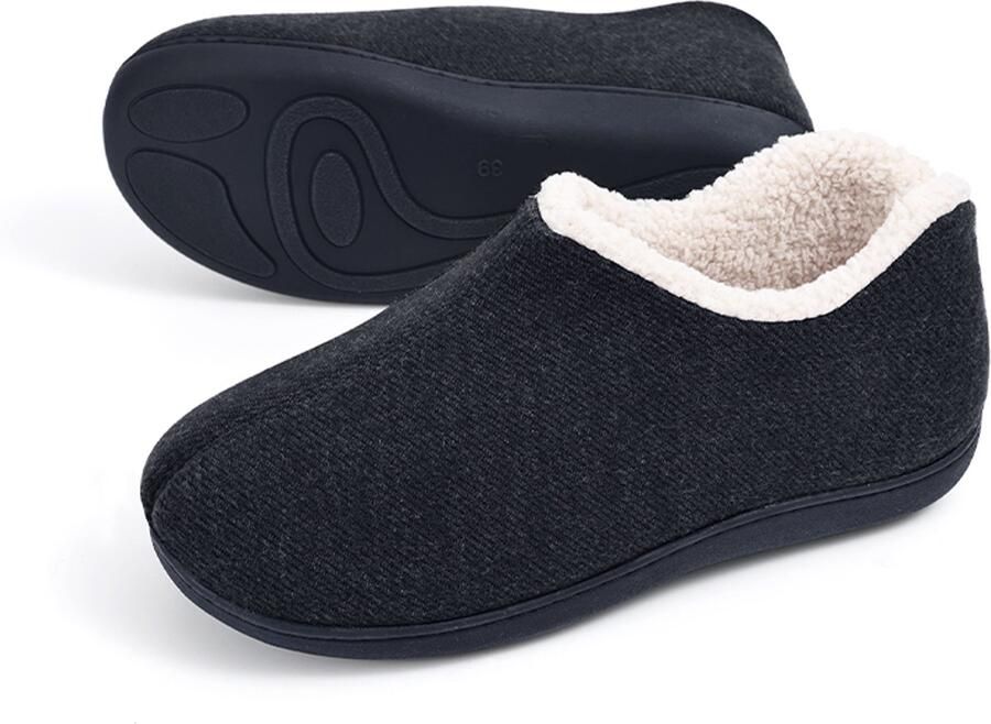 Homaxy Dames slippers nep-schapenvacht slippers warme slippers comfortabele katoenen slippers zwart 38 Geschikt voor voetlengte van
