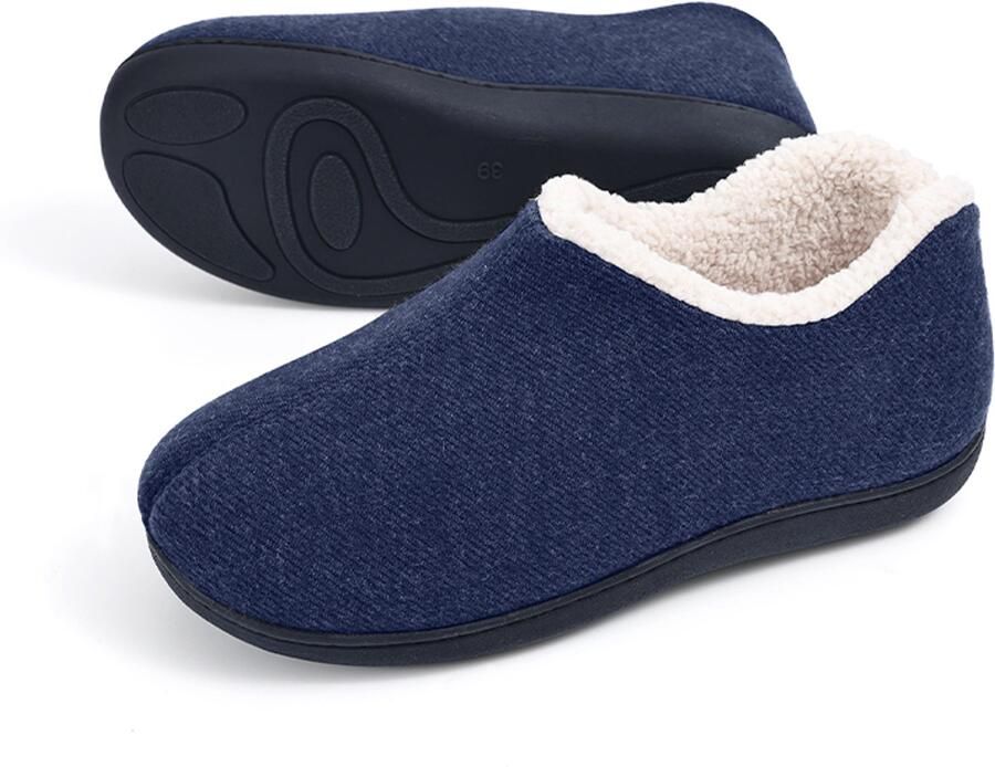 Homaxy Dames slippers nep-schapenvacht slippers warme slippers comfortabele katoenen slippers blauw 40 Geschikt voor voetlengte van