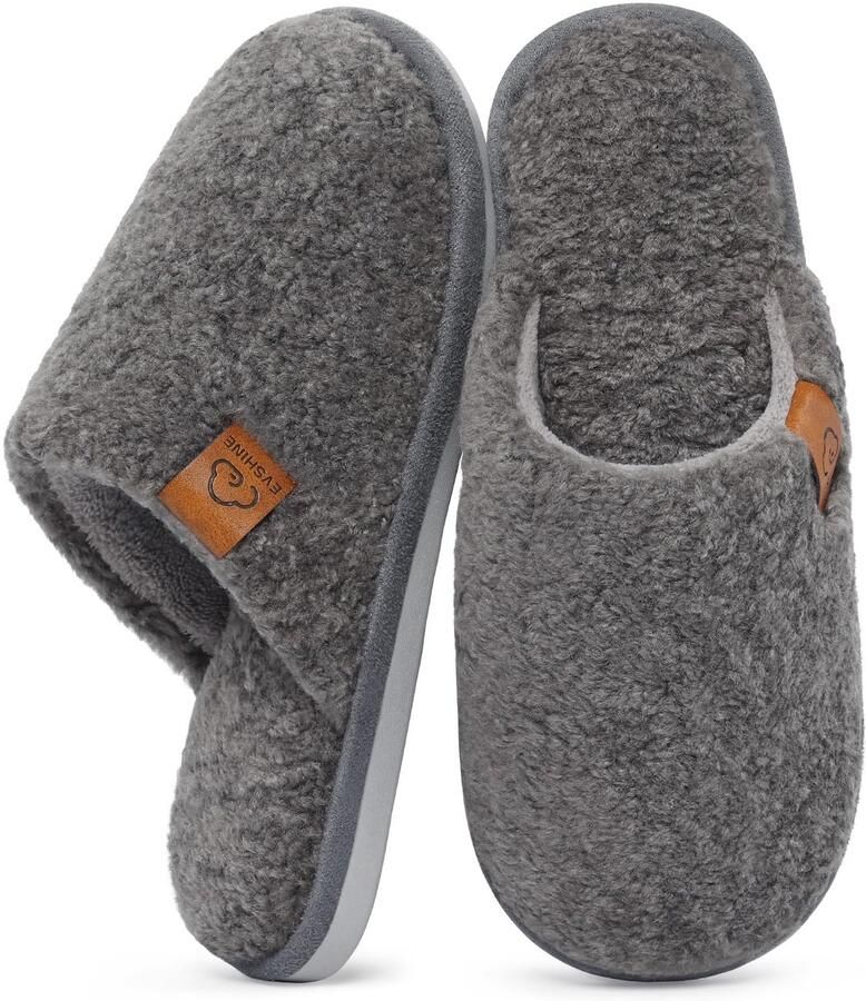 Homaxy Dames slippers Warme pluche slippers Memory foam huisslippers grijs 40 Geschikt voor een voetlengte van