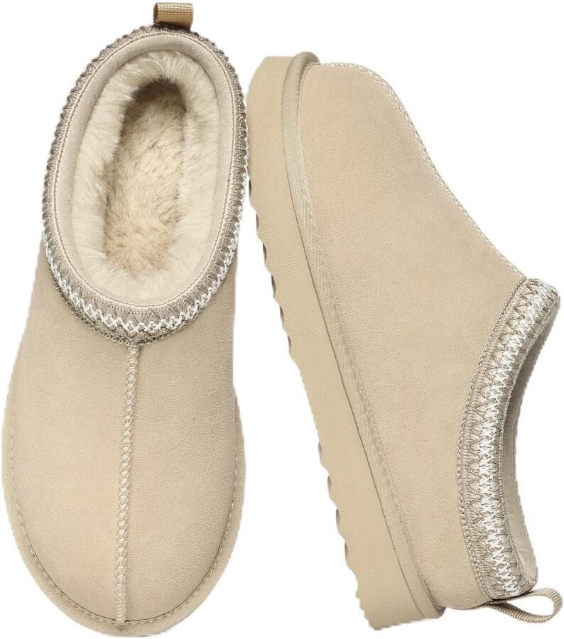 Homaxy Dames Snowboots suède Boots Warme winterschoenen dames Antislip Dunne zool Verdikte voering van imitatiewol Bananenbruin 41 Geschikt voor voetlengte van