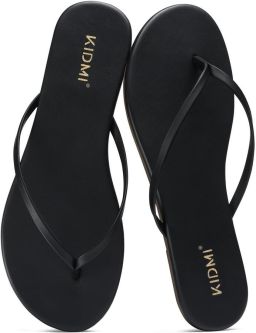Homaxy Ergonomic Thong Flip Flops Summer Beach Minimalist Sandals -38-zwart