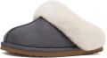 Homaxy Pantoffels Dames Suède Zachte Winterpantoffels Fluffy Open Sloffen met Pluche Voering Grijs 44-45 Geschikt voor een voetlengte van - Grijs