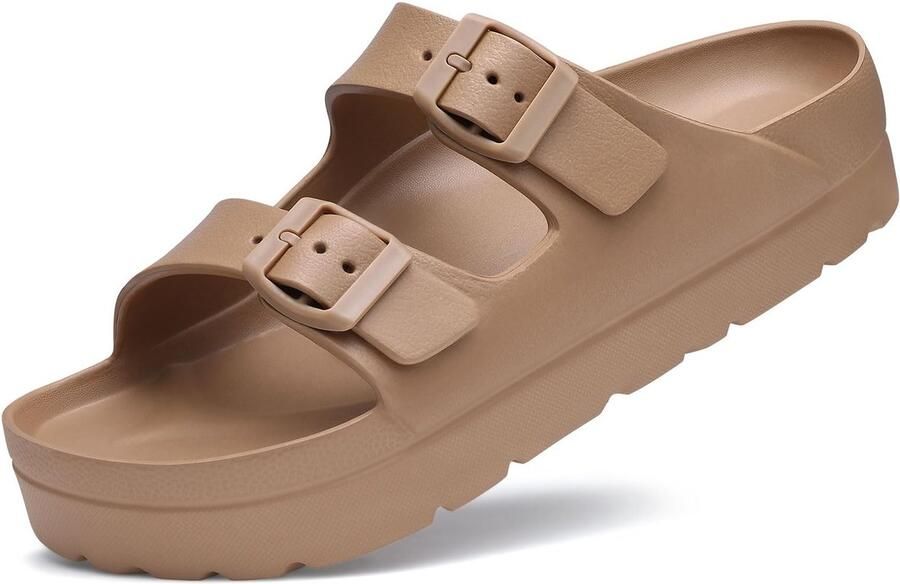 OLANLY Dames Sandalen Dames Slippers Ergonomische Slipper Orthopedische Slipper Bruin