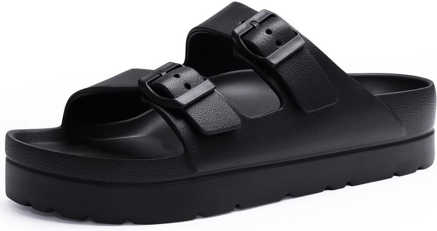 Homaxy Platform Slippers Dames Slippers Zwart 39 Geschikt voor een voetlengte van - Foto 2