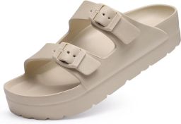 Homaxy Platform Slippers Dames Slippers Zwart 39 Geschikt voor een voetlengte van