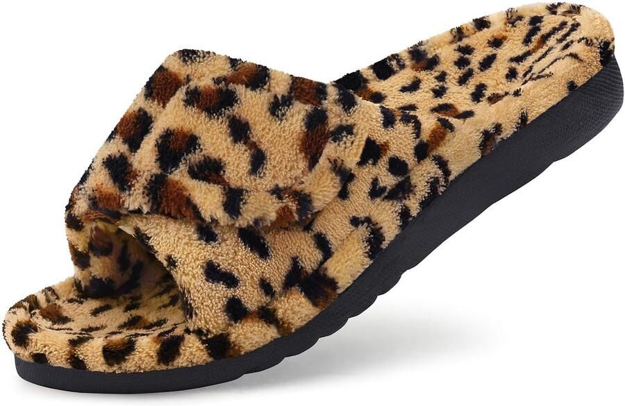 Homaxy Unisex slippers Koraal fluwelen slippers Orthopedische slippers Open schoenen– Luipaard 41 Geschikt voor voetlengte van