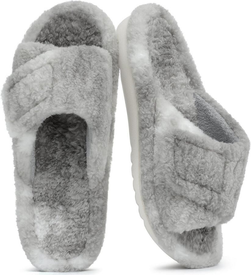 Homaxy Unisex slippers Open Teen Pantoffels Orthopedische slippers Koraal fluwelen slippers Gebroken wit 41 Geschikt voor voetlengte van