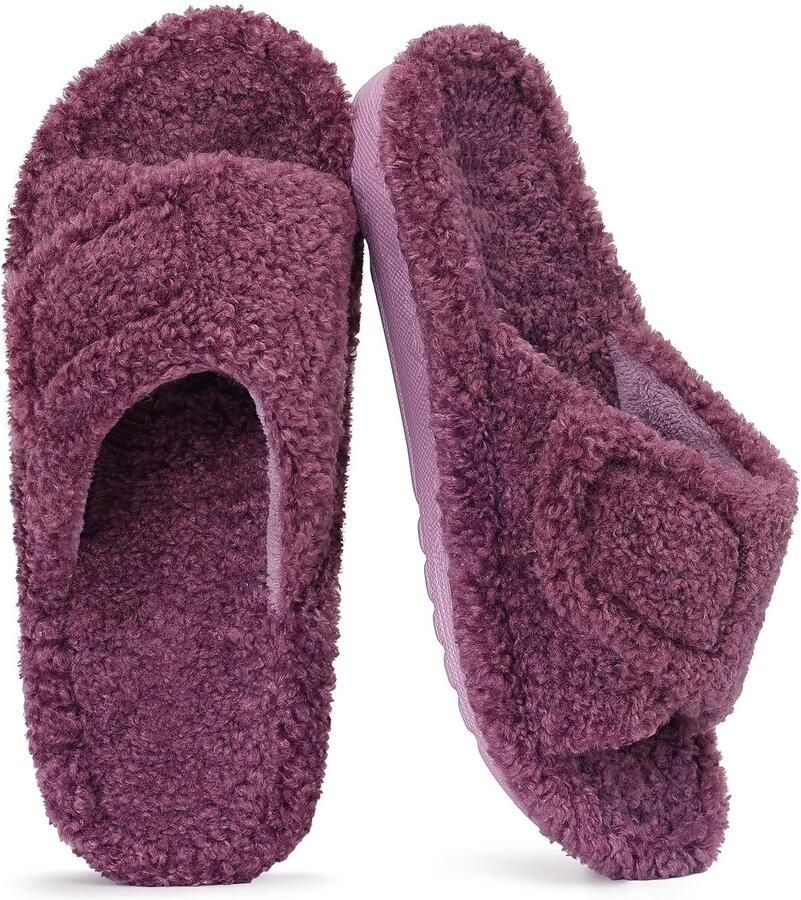Homaxy Unisex slippers Open Teen Pantoffels Orthopedische slippers Koraal fluwelen slippers Paars 39 Geschikt voor voetlengte van