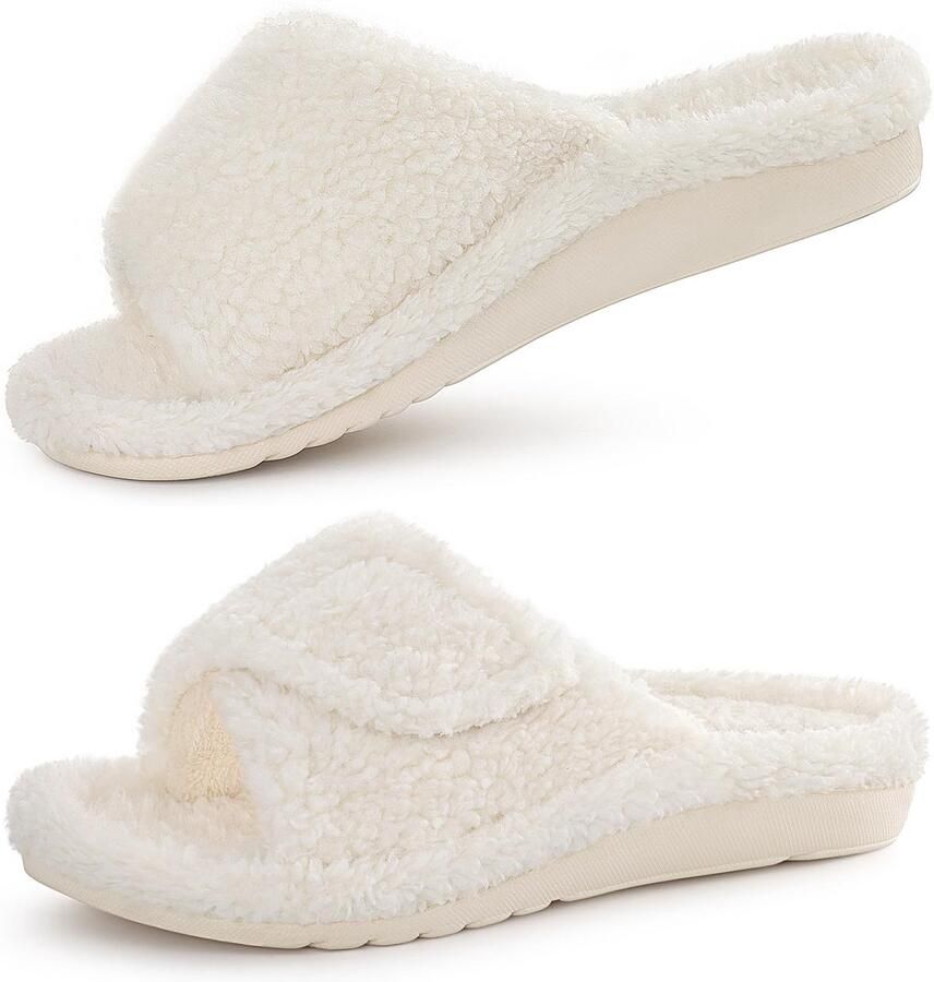 Homaxy Unisex slippers Open Teen Pantoffels Orthopedische slippers Koraal fluwelen slippers Wit 41 Geschikt voor voetlengte van