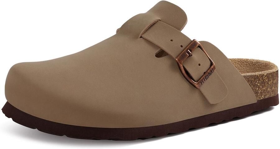 Homaxy Unisex Clogs PVC Look instappers -Comfort Slippers Houten Clogs Abrikooskl Geschikt voor een voetlengte van