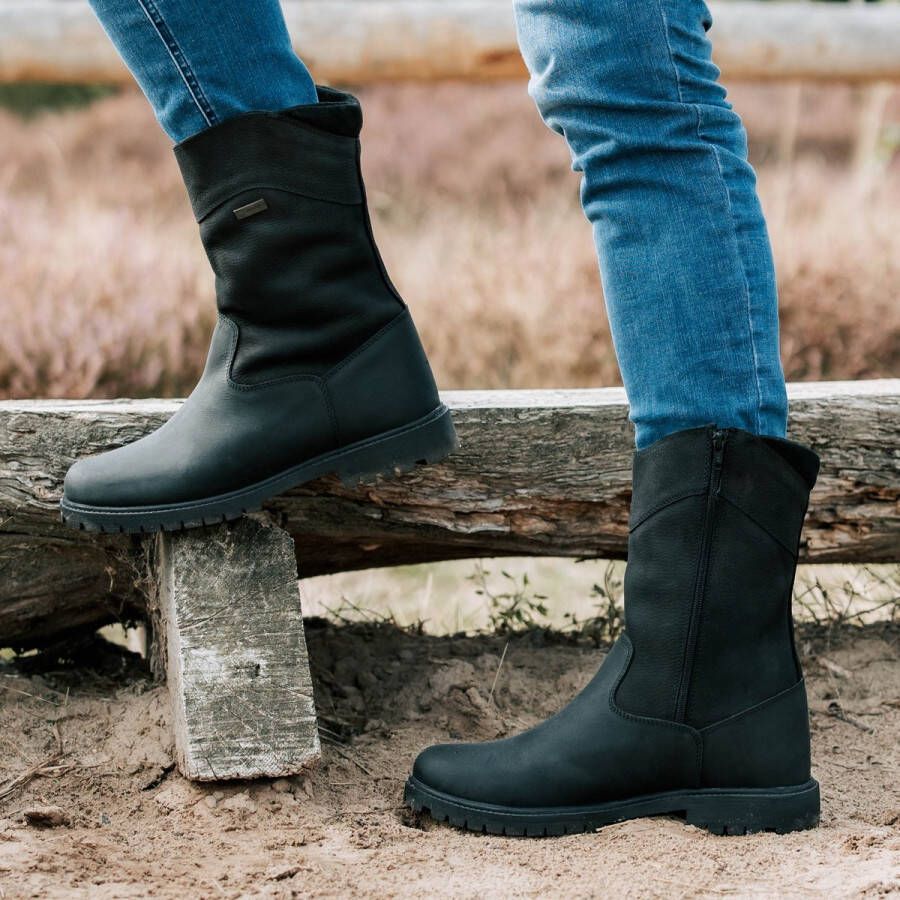 Horka Waterafstotende leren gevoerde outdoorlaarzen merk model Aspen met rits Bruin