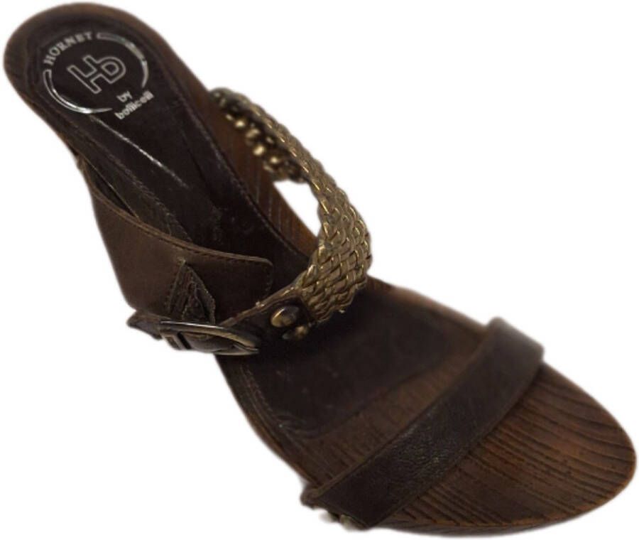 HORNET by BOTTICELLI HORNETby Botticelli- LUXE HOUTEN MUILTJE -GEVLOCHTEN SLUITBAND IN GOLDCOLOR