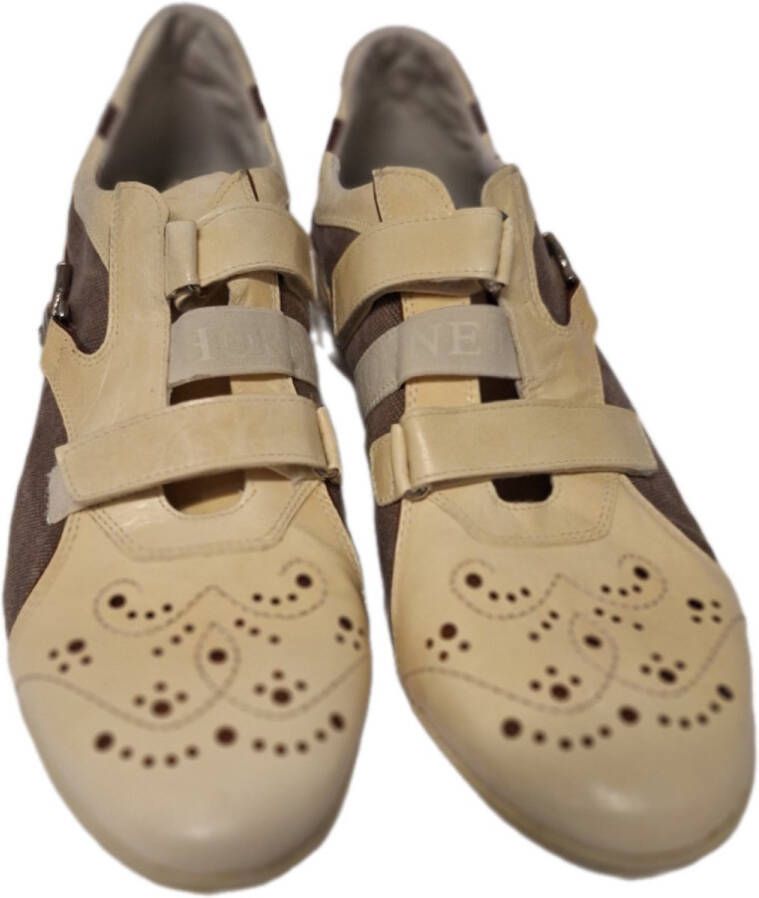 HORNET by BOTTICELLI HORNETby Botticelli- SNEAKER-OLDPANNA-LEER CANVAS-IVORY BROWN