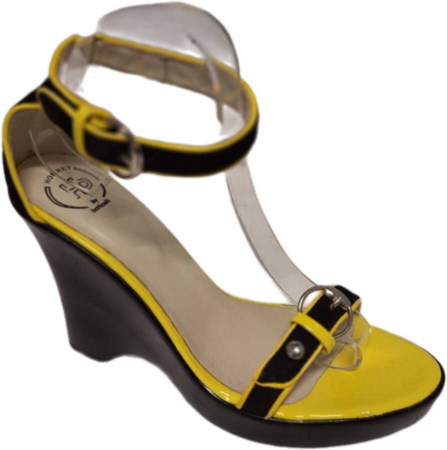 HORNET by BOTTICELLI LUXE PUMP -SLEEHAK-LEER-BLACK YELLOW